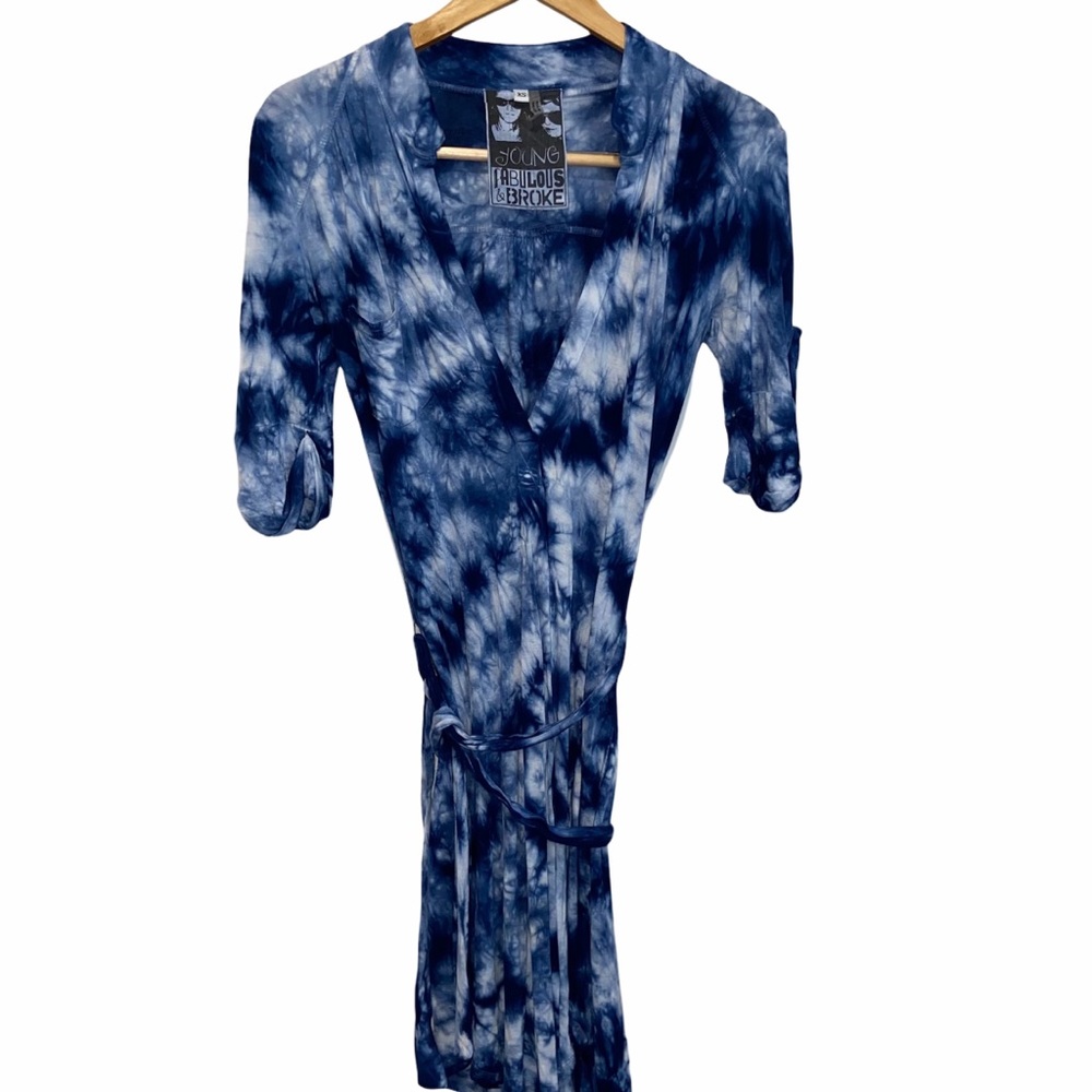 Young Fabulous & Broke Blue Tie Dye Dress Size XS